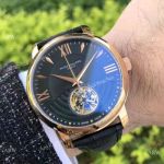 Patek Philippe Calatrava Tourbillon Mens Watch Rose Gold Black Dial